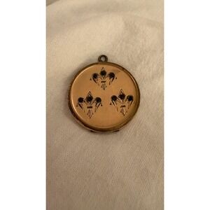 Antique Victorian Locket Fleur De Lis Black Paste Stones JMF & Co Pendant